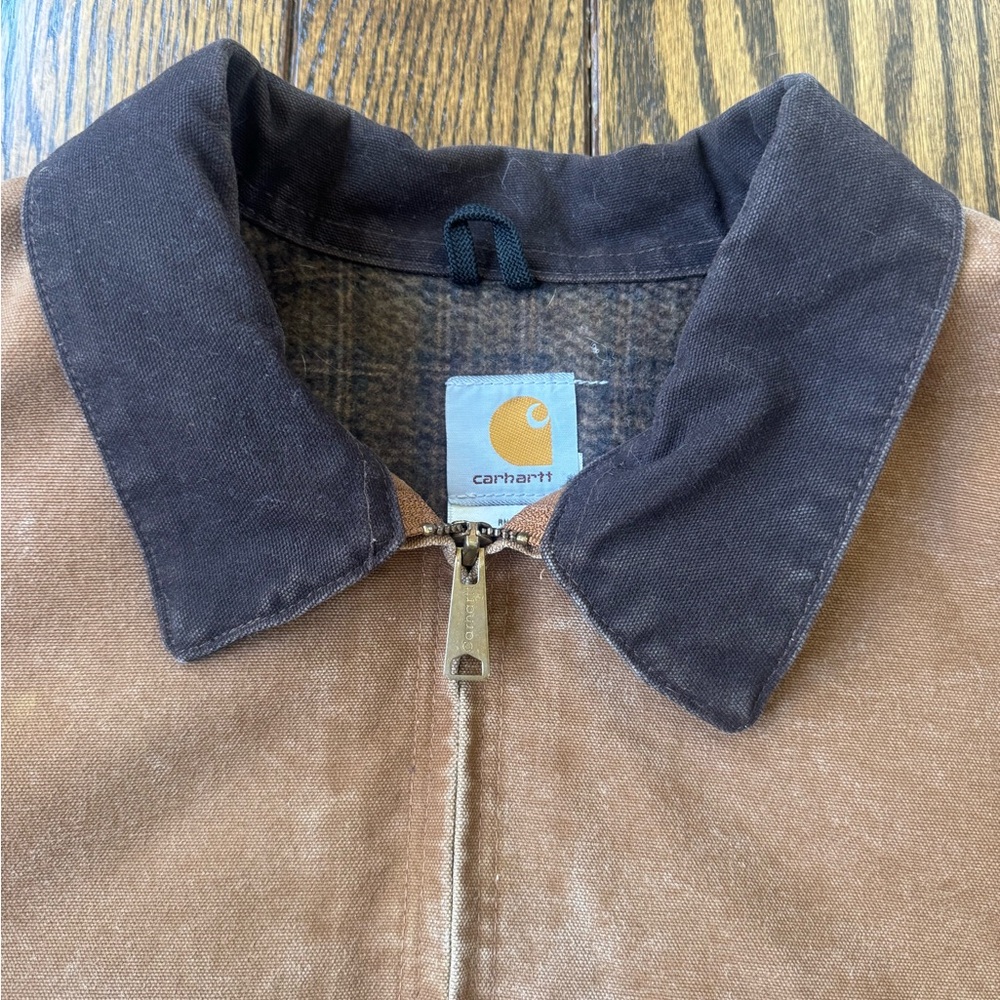 2009 Carhartt Brown Detroit Jacket J97 with Plaid Lining 4XL